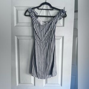 Abercrombie & Fitch - off the shoulder, corset mini gingham dress (NEW!)